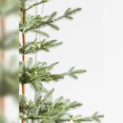 Balsam Hill 9ft Pre-Lit Alpine Balsam Fir - Sparse Artificial Christmas Tree with 600 Clear LED Fairy Lights, Pre-Fluffed Memory Wire Branches & Easy Plug Technology for Statement Spaces