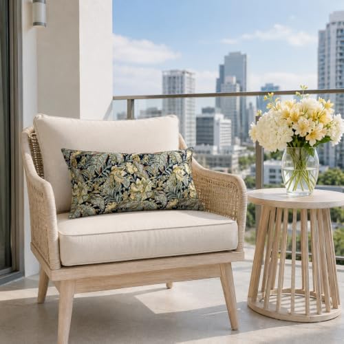 Pack of 2 Patio Lumbar Pillows 12"x20"