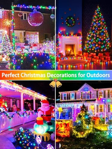 Solar Christmas Lights Outdoor, 4 Pack 132FT Solar String Lights MultiColor