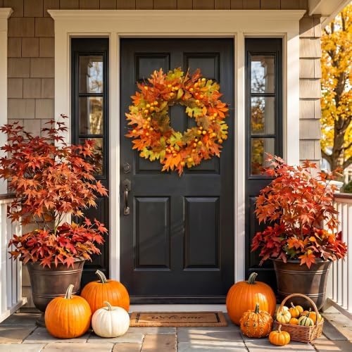 MUMTOP 22" Fall Wreaths for Front Door, Thanksgiving Harvest Decor