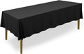 Lann's Linens - 10 Premium 60" x 102" Tablecloths for Wedding/Banquet/Restaurant - Rectangular Polyester Fabric Table Cloths - Black (10 Pack)