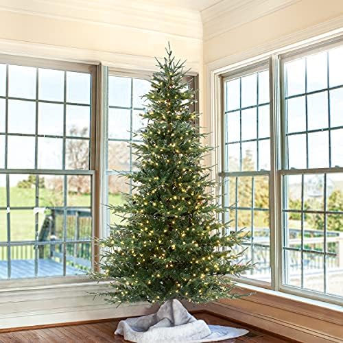 6.5FT Pre-Lit Aspen Fir Christmas Tree with 500 Clear Lights, Lifelike Pine with 750 Branch Tips, Hinged Artificial Trees with Sturdy Metal Stand, for Christmas Holiday Party Decoration, Easy Setup