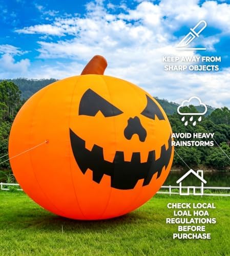 20FT Giant Inflatable Pumpkin Lighted Outdoor Halloween Decor with Blower