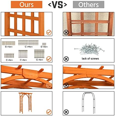 Yaheetech 85in Wooden Garden Arch Arbor Trellis for Backyard Patio Outdoor