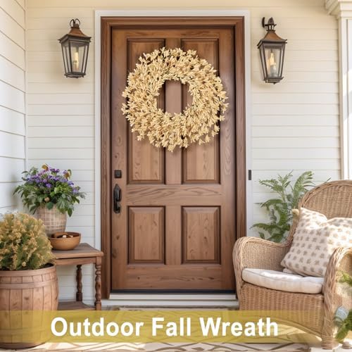 26 Inch Realistic Full Fall Wreaths for Front Door Outside Autumn Wreath