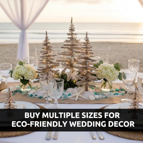 1 Ft. Tall Driftwood Christmas Tree - Beachhouse, Boho Holiday, Wedding Decor - Unique Favorite Things - Coastal Holiday Decor – Centerpiece, Holiday Display (1 Foot Tall)