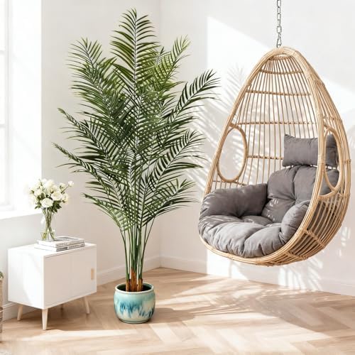 6.5ft Artificial Palm Tree Outdoor, Large Fake Tropical Areca Palm with 18 Trunks, Tall Faux Floor Plants for Indoor Living Rooms Offices Bedroom Home Decor