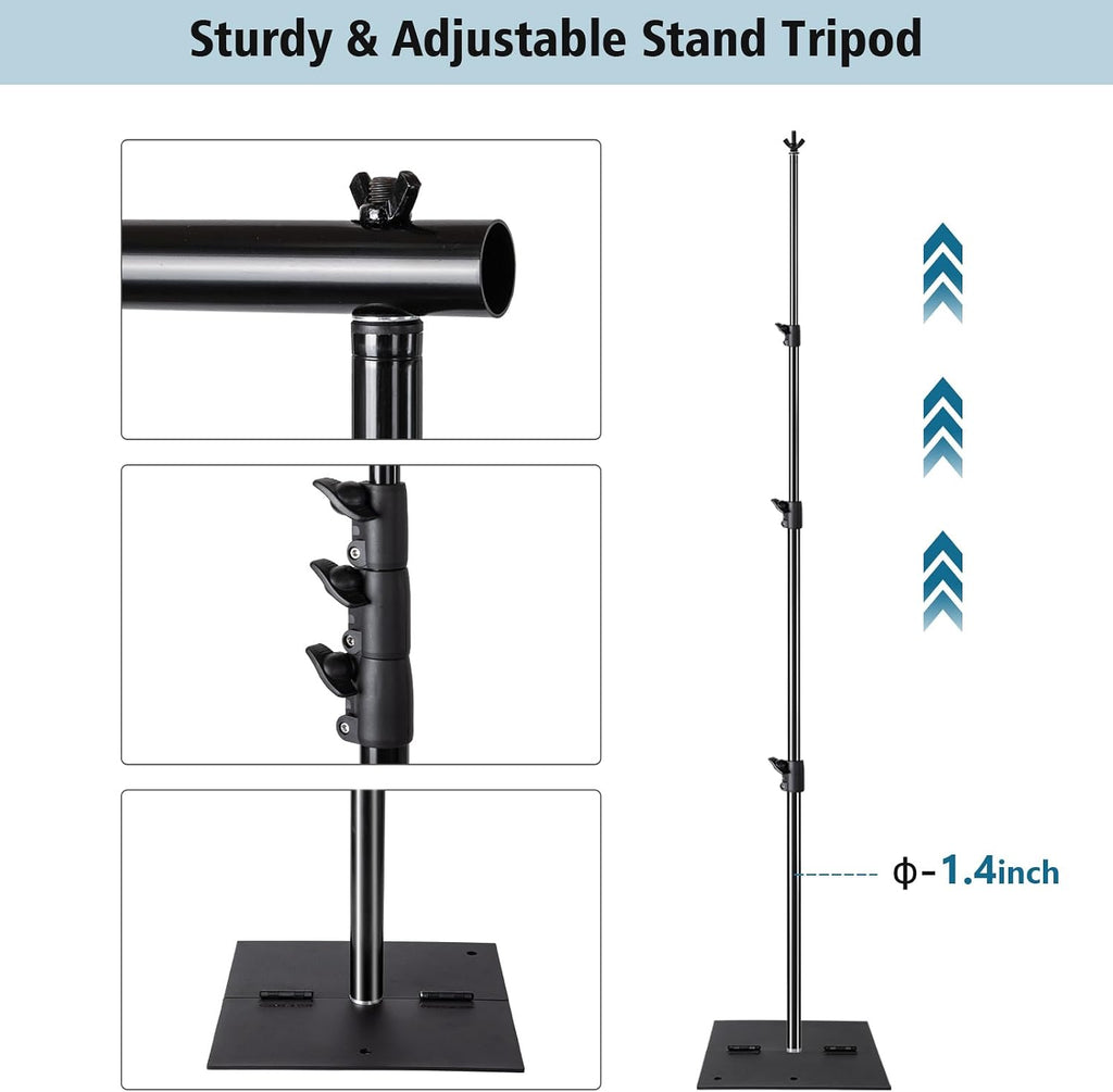 hyj-inc heavy duty backdrop stand pipe and drape, side view