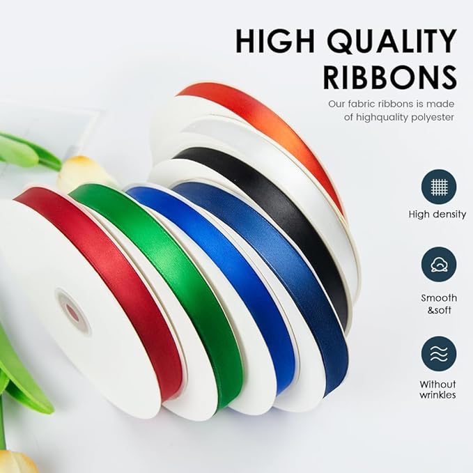1-1/2" Wide x 100 Yards Single Faced Polyester Silvery Satin Ribbon, Perfect for Wedding, Gift Wrapping, Bow Making & Other Projects (Silvery)
