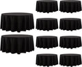 Round Tablecloth 132 Inch 10 Pack Black Tablecloths Washable Decorative Linen Polyester Table Clothes Cover for Dining Table Banquets Buffet Parties and Wedding