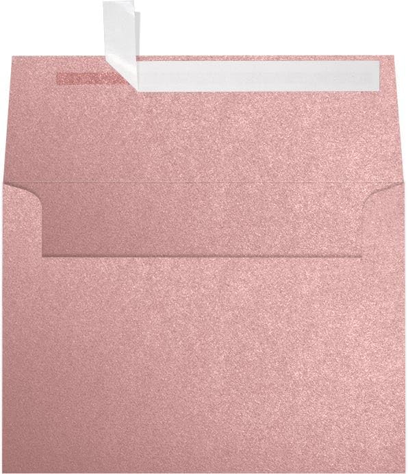 LUXPaper A7 Invitation Envelopes | Peel & Press | 5 1/4" x 7 1/4" | Misty Rose Metallic - Sirio Pearl | 84lb. Text | 250 Qty