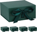 OEMVALATY Green Gift Box,6x6x3 Inches Gift Boxes with Lids for Presents with Magnetic Closure and Ribbon for Wedding,Storage,Birthday(5-Pack)