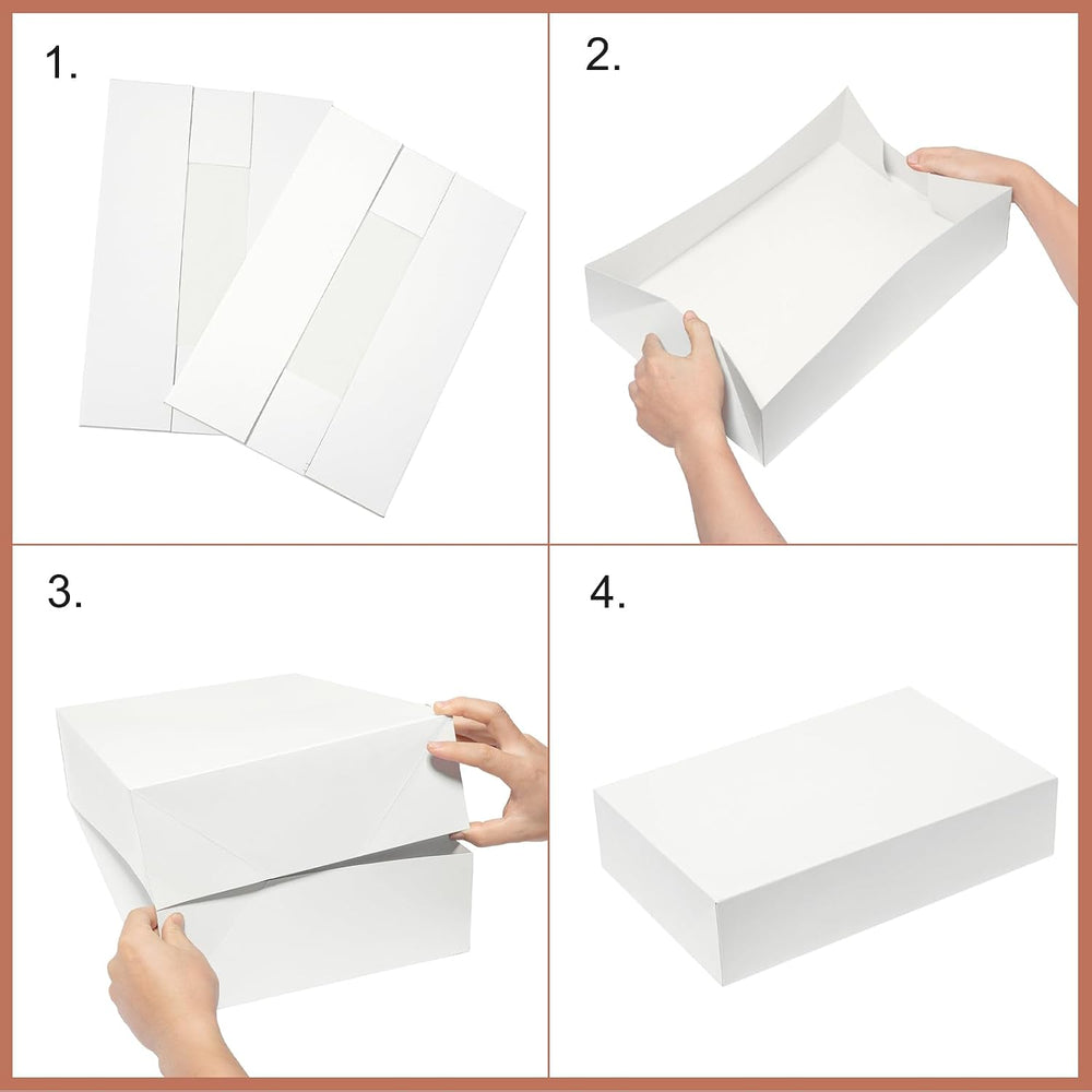Mefleet 25 Pack 14x10x4 Large Gift Boxes with Lids Deep Shirt Robe Box Bulk