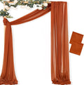 MLMC Terracotta Wedding Arch Draping Fabric 2 Panels 29" x 20 FT Extra Long Gauze Drapes Sheer Backdrop Curtains 6.6 Yards Outdoor Drapery Panels for Wedding Ceremony Party Ceiling Decoration