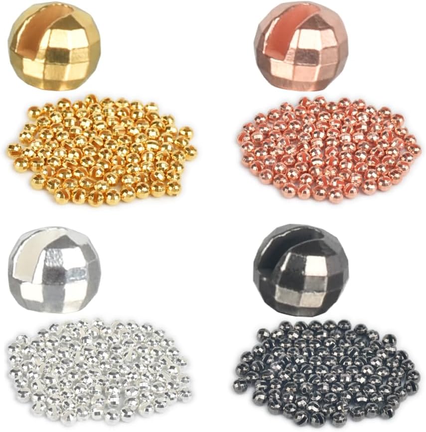 200pcs Tungsten Faceted Slotted Beads, Slotted Tungsten Beads Assortment for ...