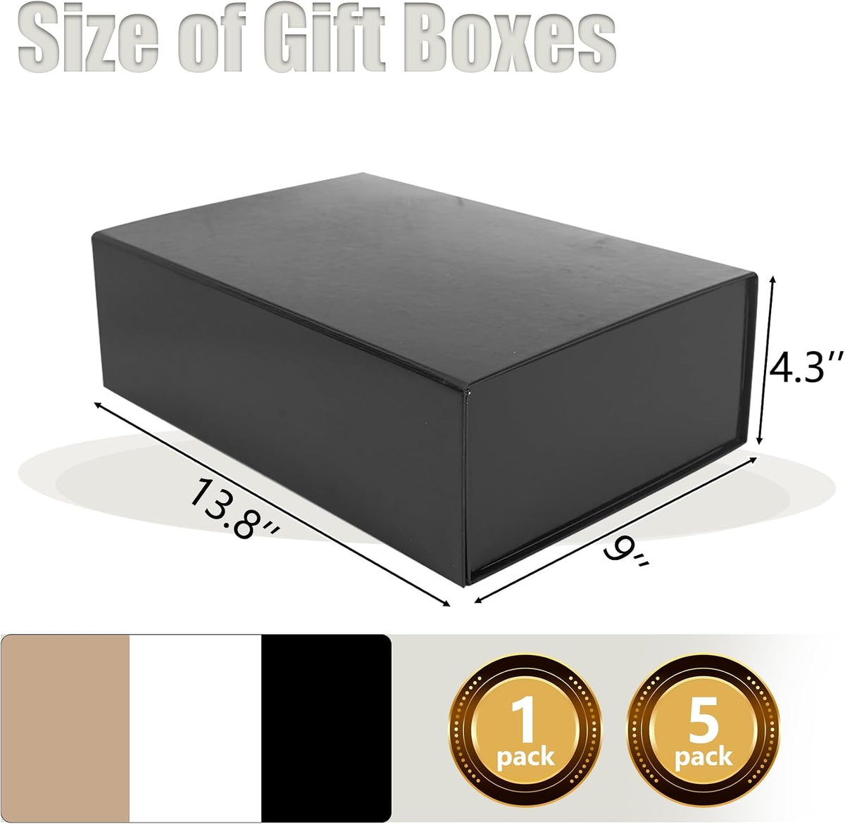 aimyoo black gift box, 13.8x9x4.3 in presents box, close-up detail