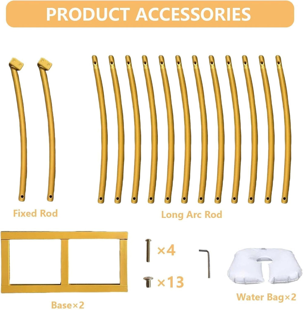 Round Backdrop Stand, 8FT Balloon Arch Stand, Gold Circle Arch for Party