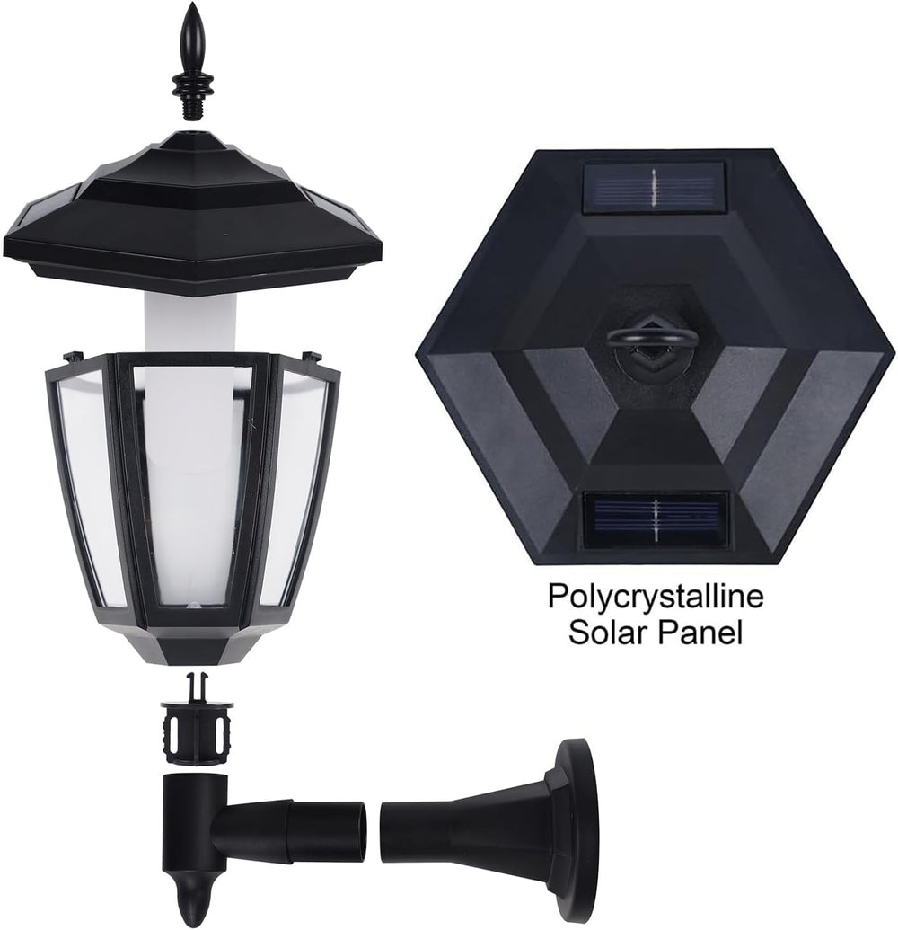 4 Pack Solar Flame Wall Lanterns Outdoor, Halloween Solar Powered Wall Mounte...