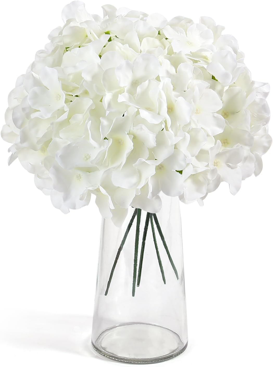 Auihiay 104Pcs Hydrangea Artificial Flowers Bulk, White Hydrangeas Flowers