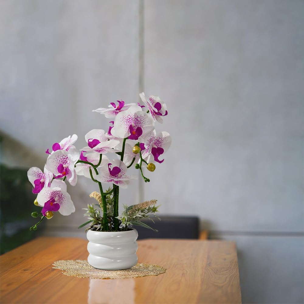 Artificial Orchids Flowers with Vase for Table Centerpieces, Real Touch Faux ...