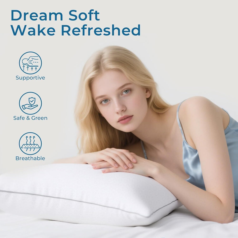 Sasttie Firm Pillows Queen Size Set of 4, Bed Pillows for Side, Back, and Sto...