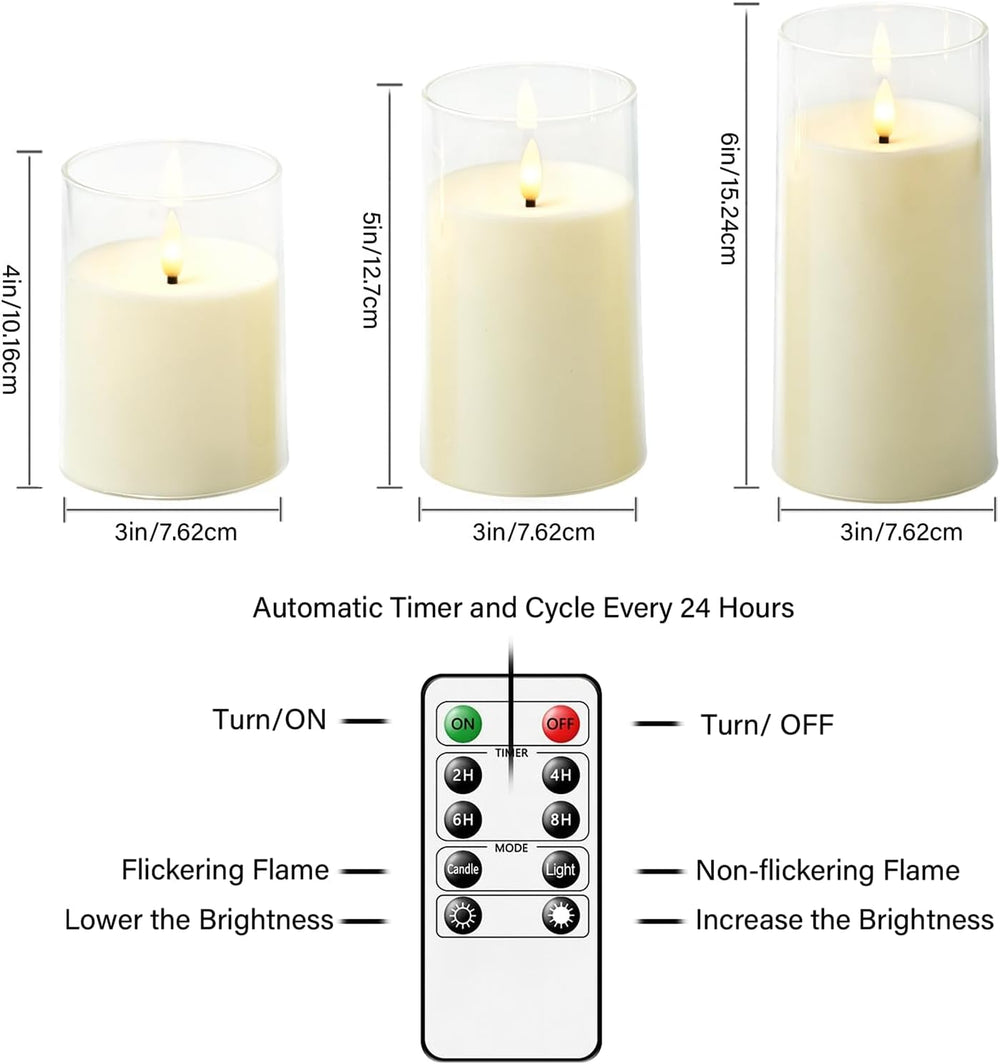kakoya Flickering Flameless Candles Battery Operated with Remote and 2/4/6/8 ...