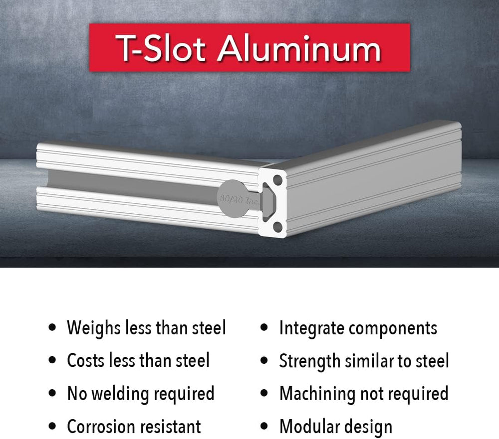 8020, 1050, 10 Series 1 Inch x 0.5 Inch T-Slotted Aluminum Extrusion Extruded...