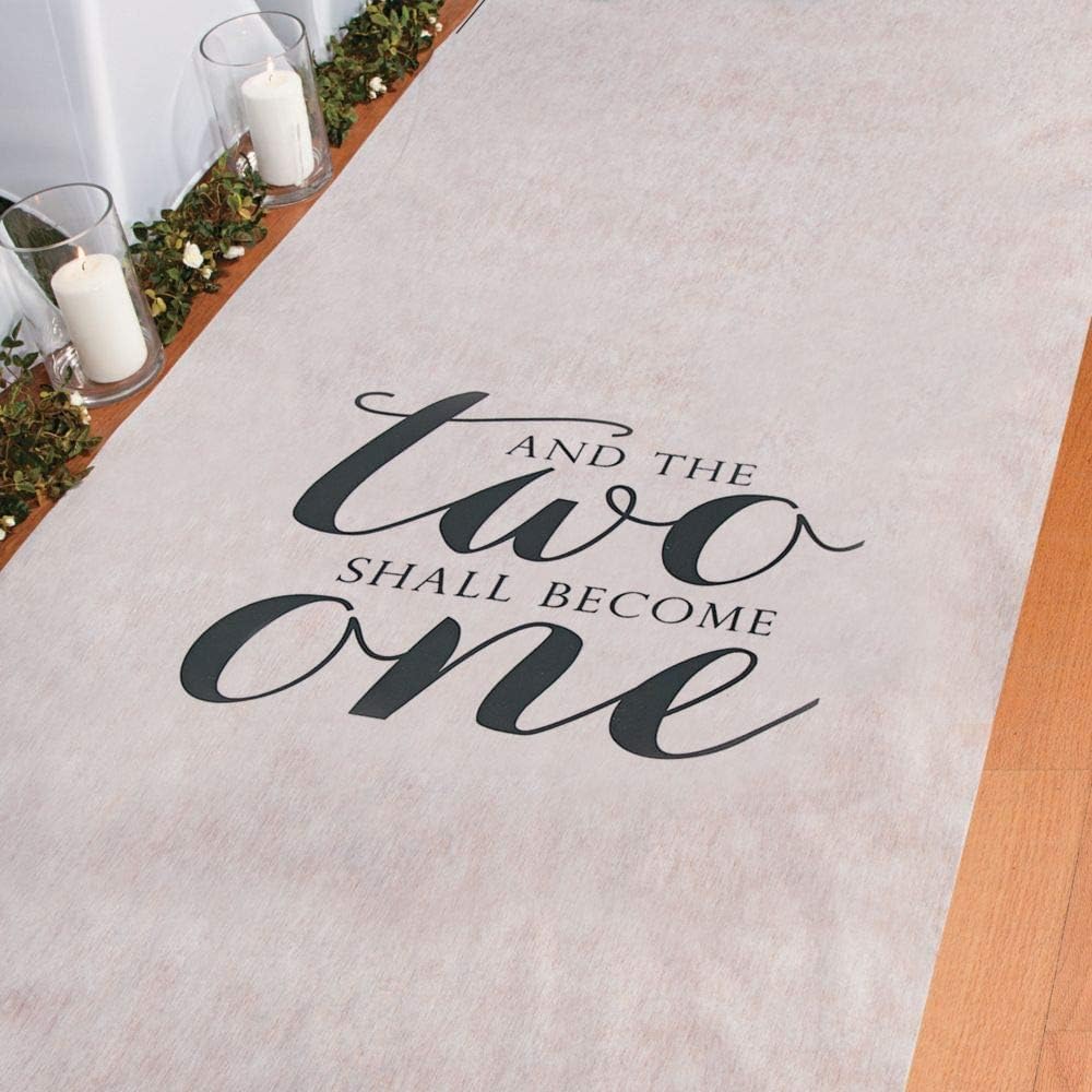 Fun Express White Wedding Aisle Runner 100 Foot - Two Become One Decor