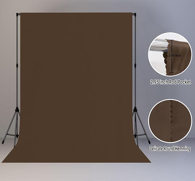 10x20FT Large Brown Screen Backdrops for Photography,High Density, Wrinkle Resistant, Photo Video Studio, Party, Events Product Shooting Props