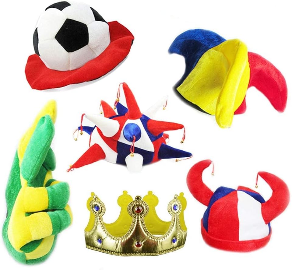 6 Pack Funny Novelty Party Hats for Adults - Costume Photo Booth Props