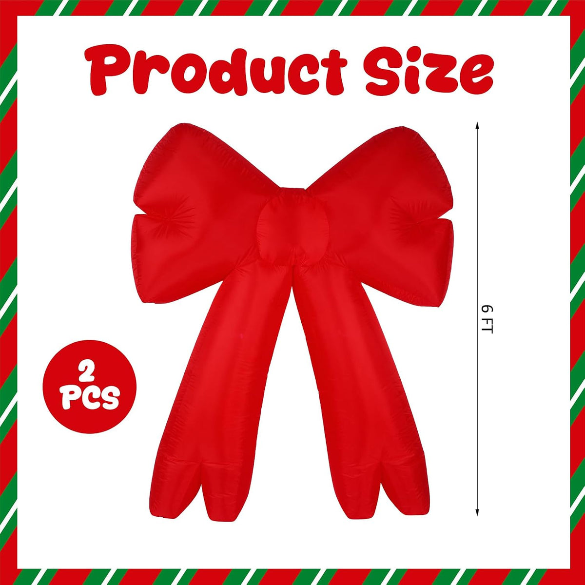 leyndo 2 pcs 6ft bow christmas inflatable outdoor shown in use