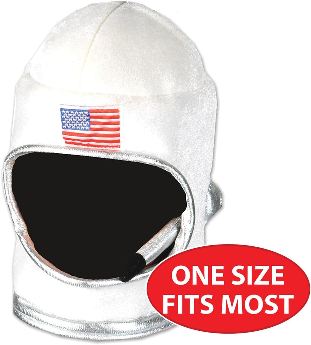 Beistle Unisex Plush Astronaut Helmet – Silver & White Headwear, Space Th...