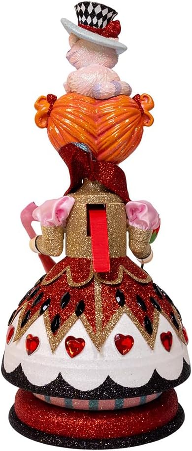 kurt adler 13" hollywood nutcrackers™ queen of hearts, close-up detail