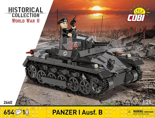COBI Historical Collection WWII Panzerkampfwagen I (France 1940) Tank Building Set, 654 Pieces