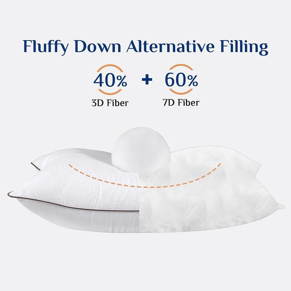 JOLLYVOGUE Pillows Queen Size Set of 4, Cooling and Firm Pillows with Oeko-Te...