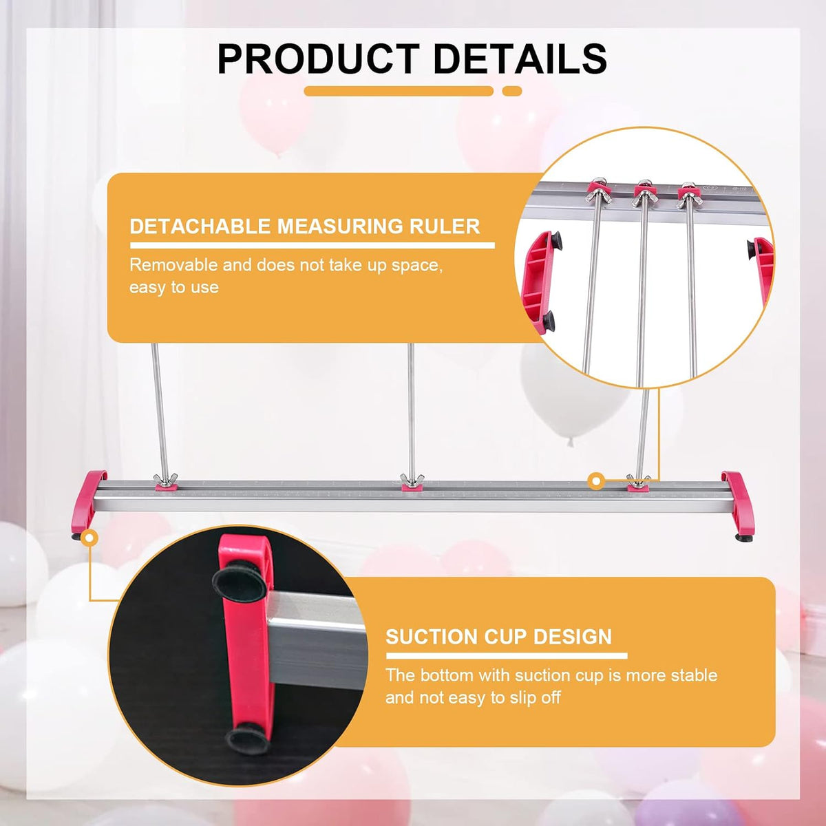 Balloon Sizer Ruler, 0-12 inch Adjustable Metal Solid Measuring Tool
