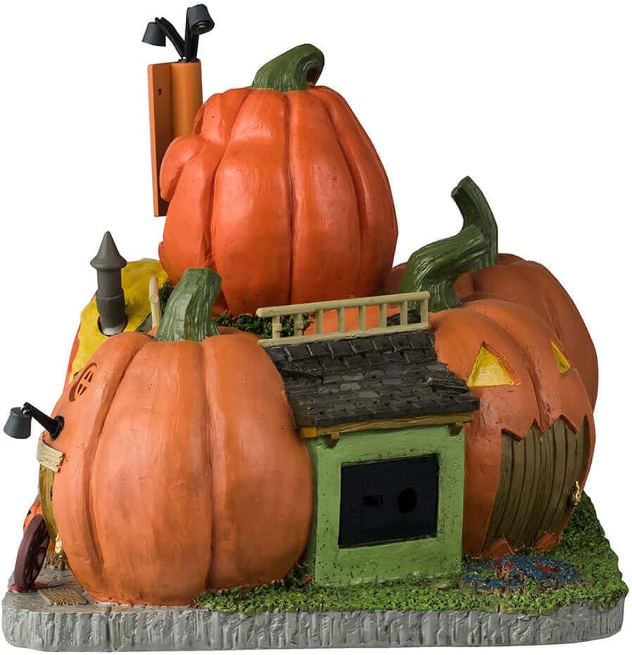 lemax pumpkin hollow motel, battery operated (4.5v) #45206, close-up detail
