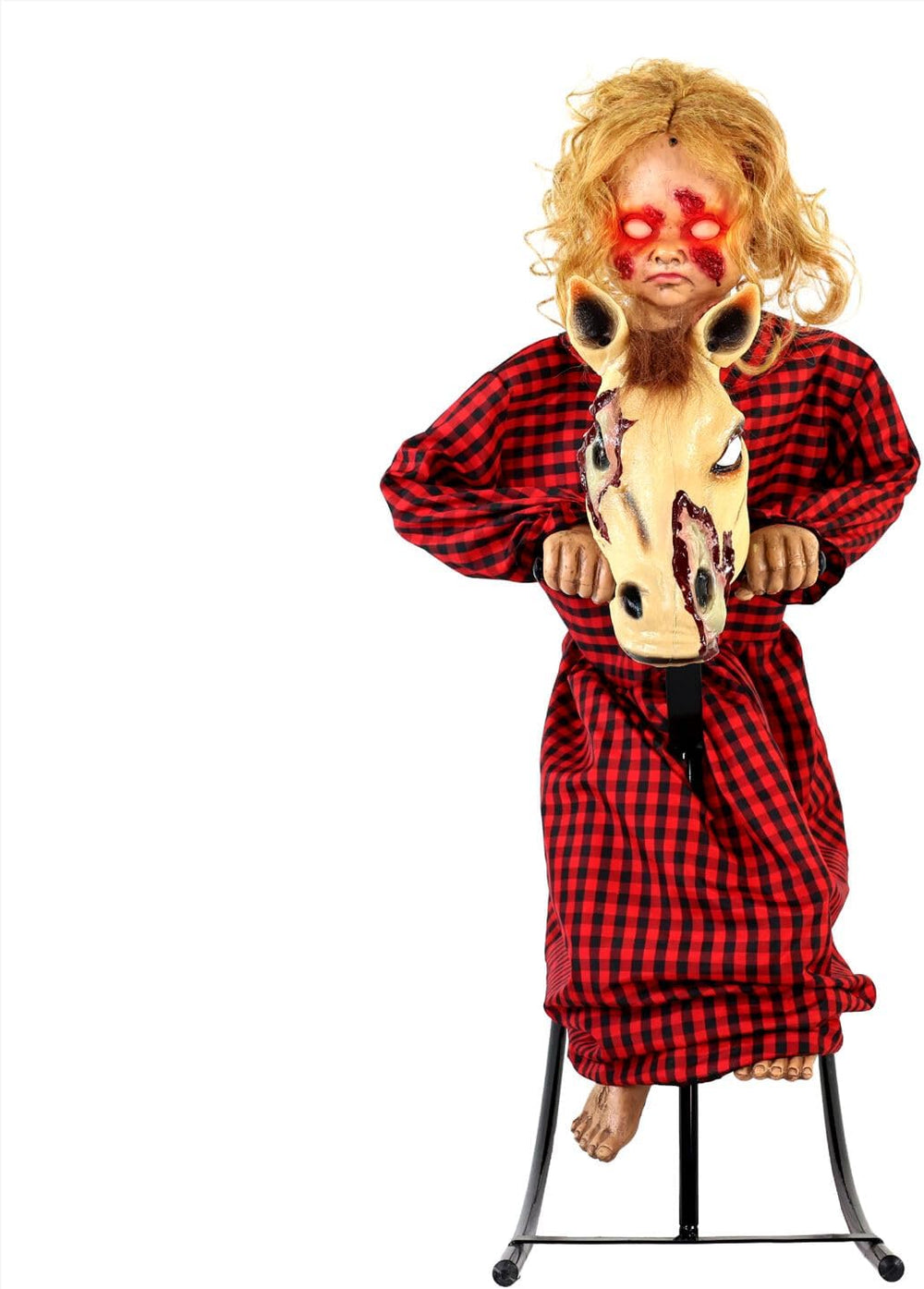 Haunted Hill Farm 3.2-Ft. Rocking Horse Girl Animatronic with Voice