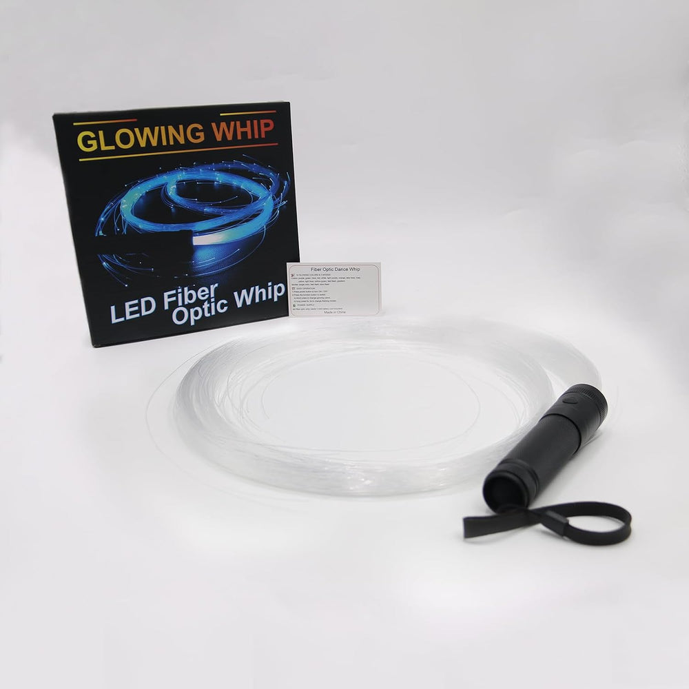 LED Fiber Optic Whip Dance, 6ft Swiveling Led Whip, 42 Different Lighting Eff...