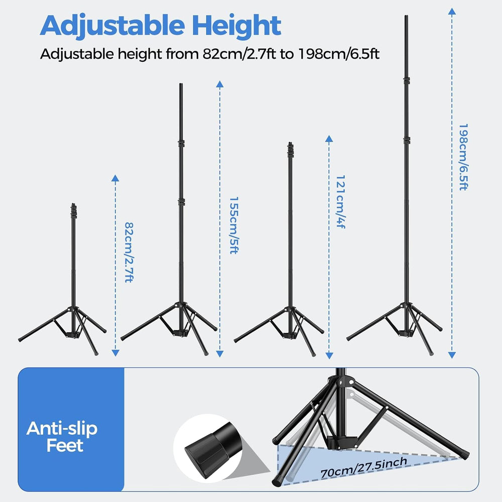 Emart 6.5x5ft 2in1 Black&White Photo Backdrop Stand Kit with T-Shape Stand