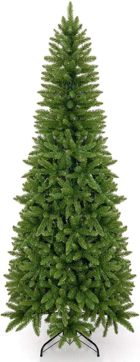 7.5ft Artificial Pencil Slim Christmas Tree, Includes Metal Stand, Kingswood ...
