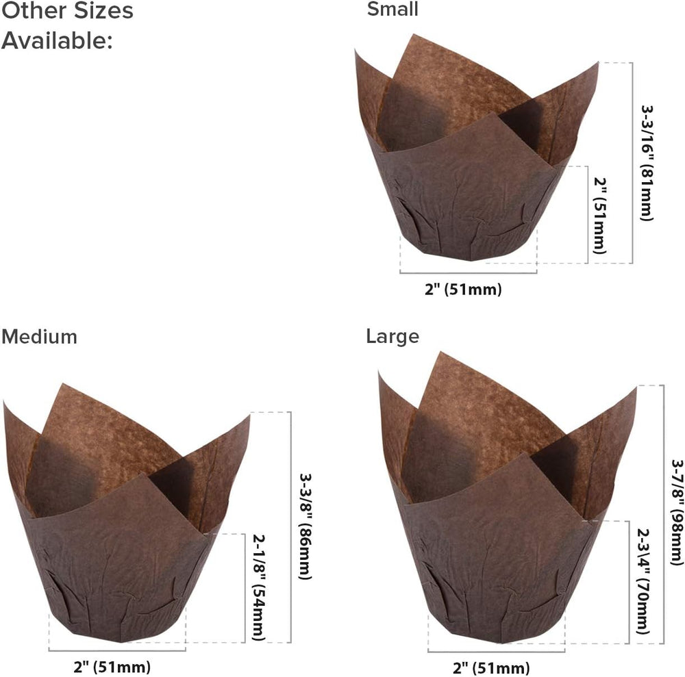 Royal Brown Tulip Style Baking Cups, Medium Case of 2000