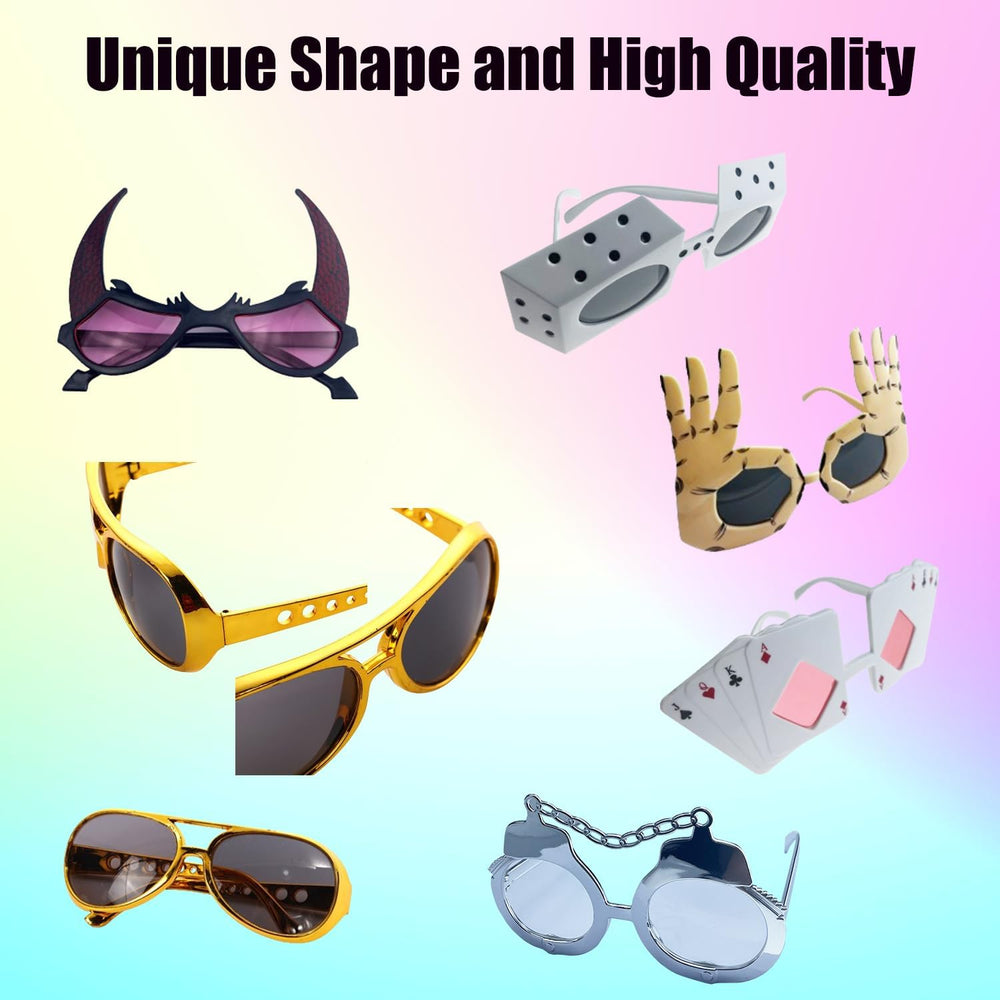 16 Pack Funny Sunglasses Novelty Party Glassses Masks for Adults Cool Shaped ...