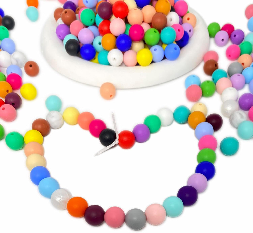 600pcs Silicone Beads, 12mm Round Silicone Beads Bulk for Keychain Making Kit...