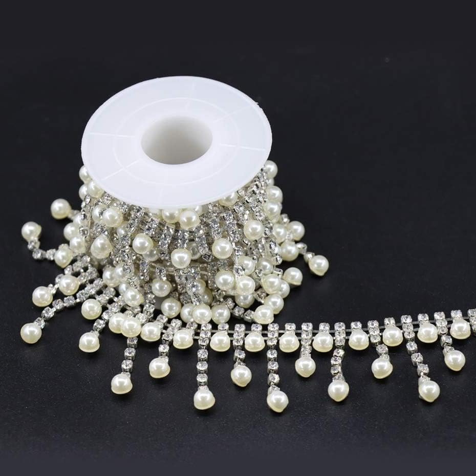jerler 2 yards crystal rhinestone trim chain, inlaid, close-up detail