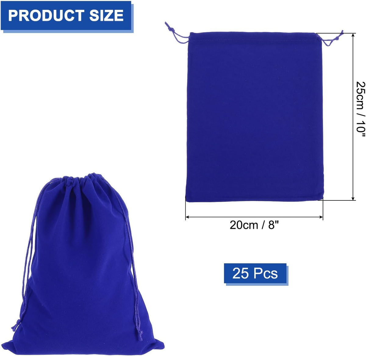 uxcell 25 pcs velvet drawstring bag, 8 x shown in use