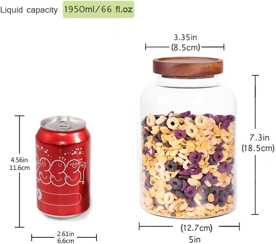 leaves and trees y thicken glass storage jar shown in use