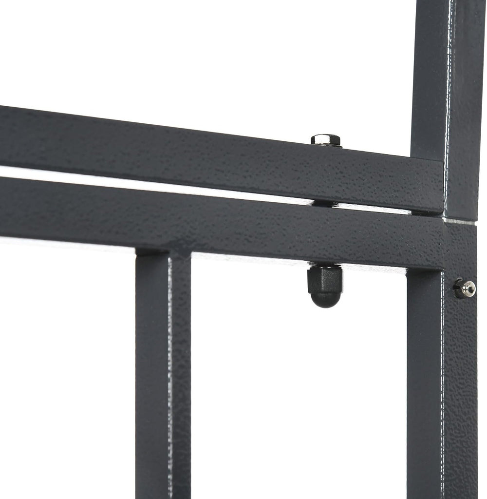 Outsunny 81" Metal Garden Arbor with Double Doors Locking Gate Arch Grey