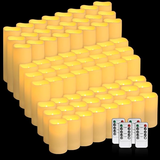 144-Pack LED Flameless Candles with Remote Control for Home and Special Occasions (Three Sizes)