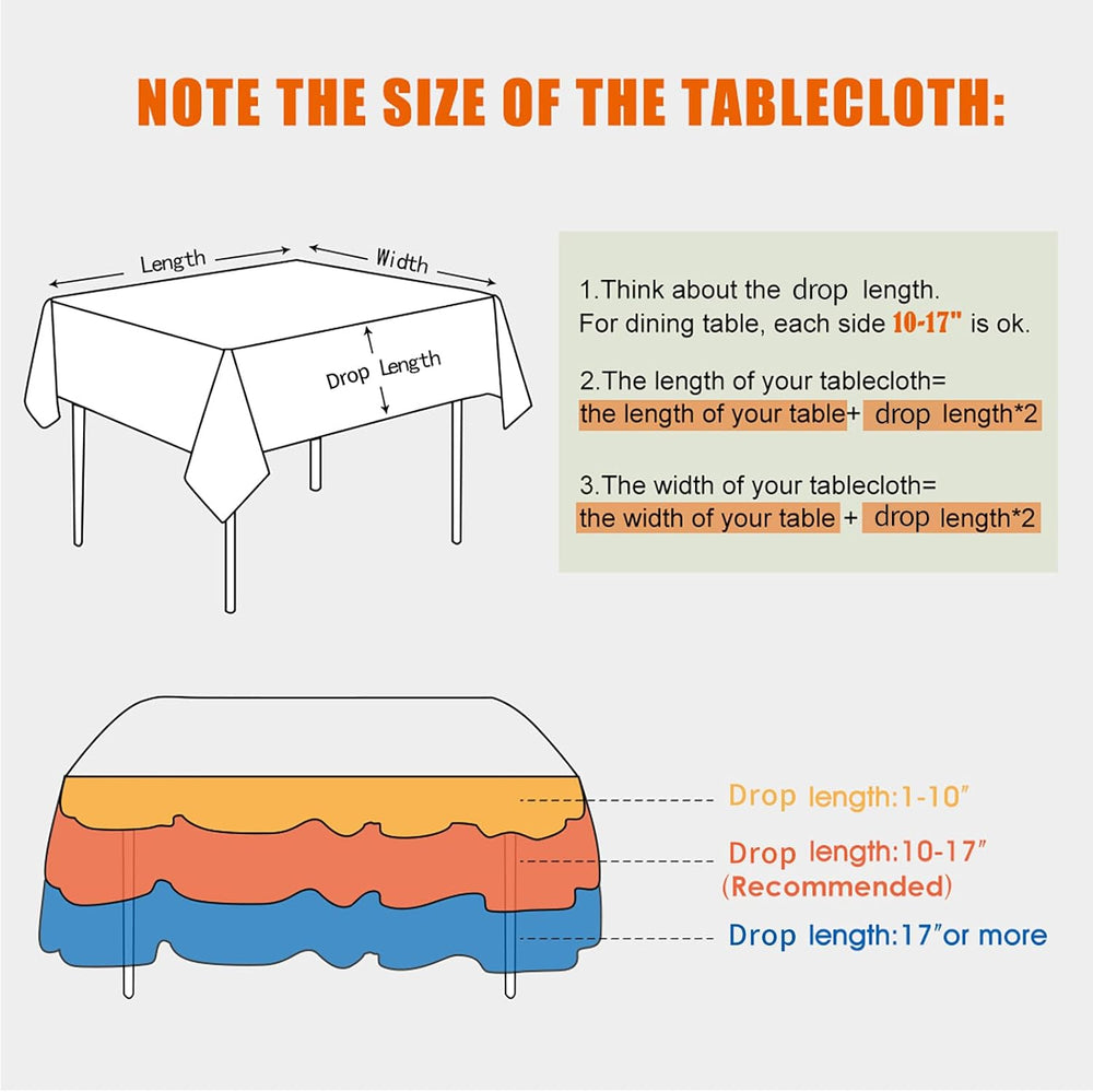 Table Cloth Rectangle Table Cover 118"x57" Black Tablecloths